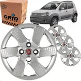 4x Calota Uno Way 13/ Aro 13 Polegadas Parafuso Cubo Baixo Emblema Fiat