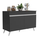 Balcão Cozinha Gabinete Pia 120cm 2 Portas Veneza Multimóveis V3738 Preto/branco