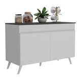 Balcão Cozinha Gabinete Pia 120cm 2 Portas Veneza Multimóveis V3738 Branco