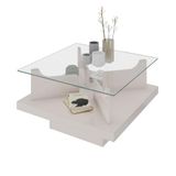 Mesa De Centro Clear Off White Artely
