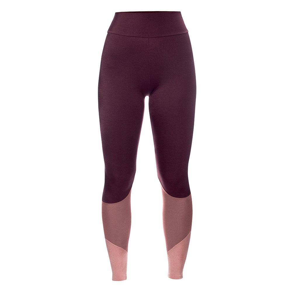 Legging Fitness Com Recortes Brilho She Vermelho Bordo P