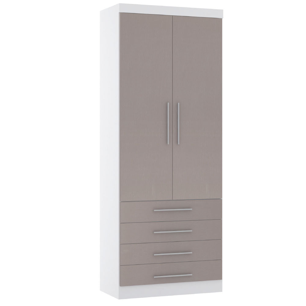 Guarda Roupa Modulado 90cm 2 Portas E 4 Gavetas Alpes Luciane Móveis