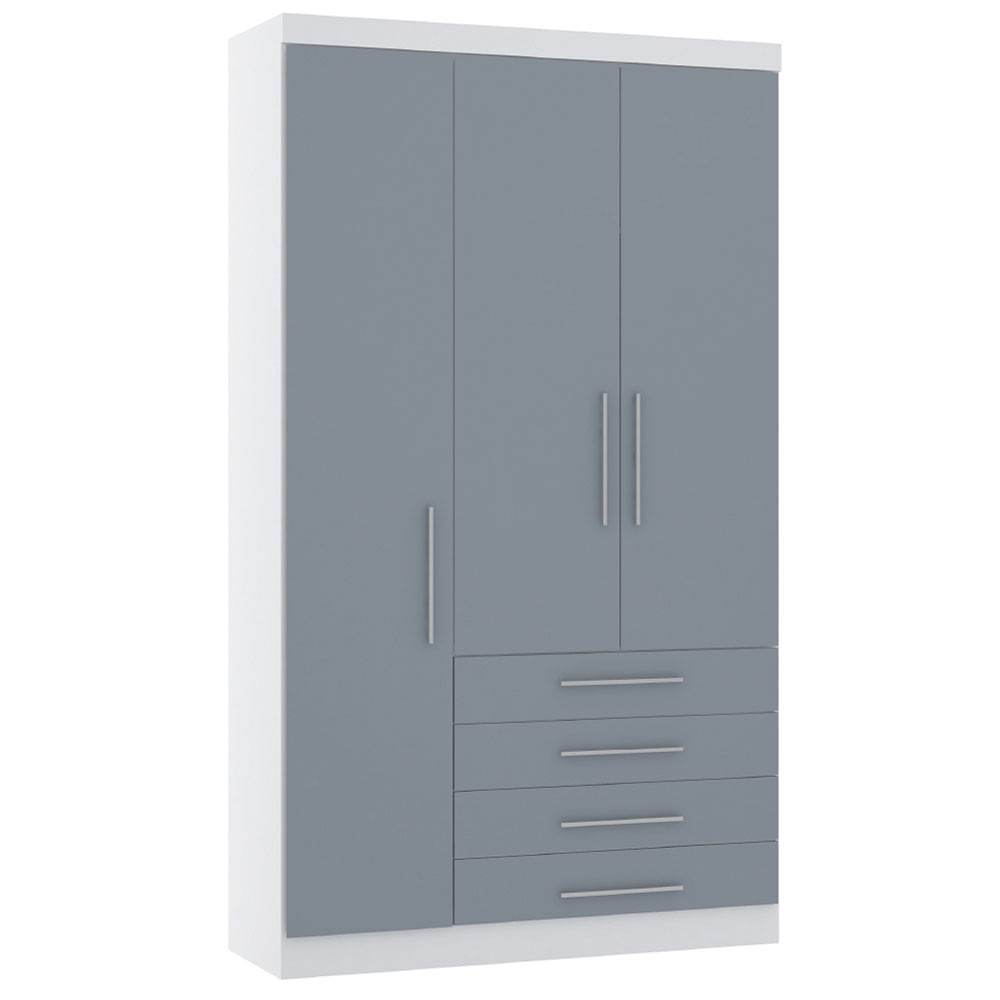 Guarda Roupa Modulado 132cm 3 Portas E 4 Gavetas Alpes Luciane Móveis