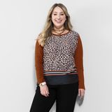 Blusa Feminina Manga Longa Plus Size Animal Print