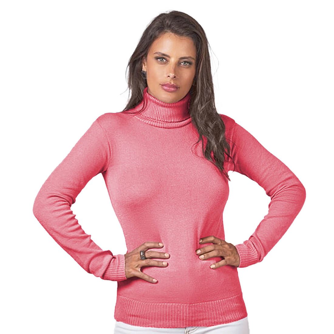 Blusa Feminina Básica Tricot Gola Alta