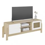 Rack Para Tv Até 60&quot; Nature Naturale/branco Artely