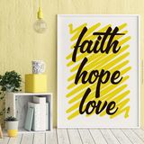 Quadro Decorativo Faith Hope Love