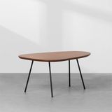 Mesa De Centro Beli Orgânica Amêndoa E Preto - 35x56x83cm