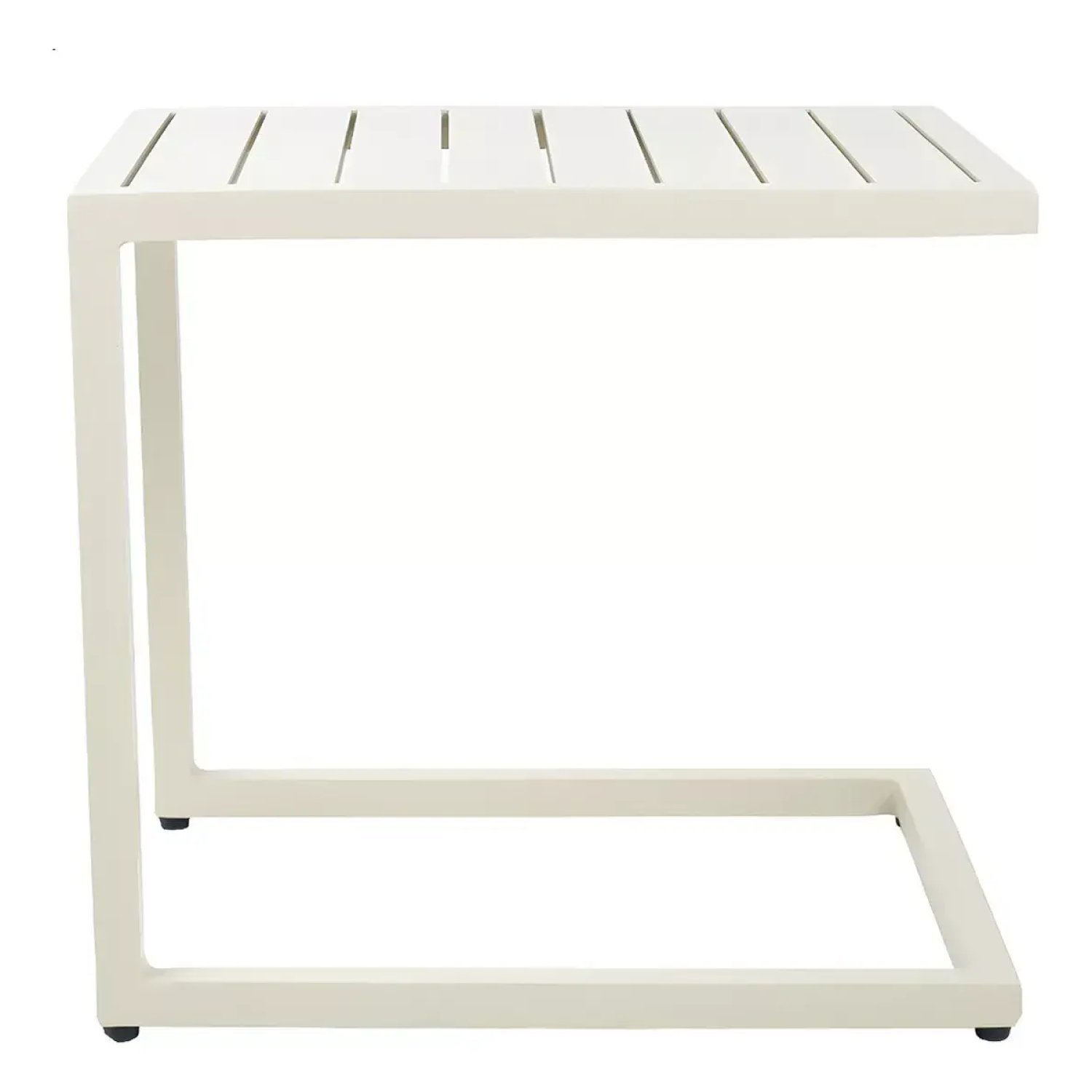 Mesa Lateral Em C Para Jardim E Varanda Branco Fosco