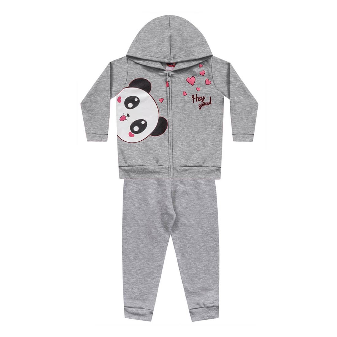 Conjunto Moletom Bebê Menina Panda Gigante