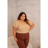 Blusa Feminina Plus Size Com Aplicação De Renda