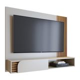 Painel Home Suspenso Jurere Para Tv Até 55&quot; Polegadas Off White Matte/freijo