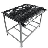 Fogao 6b M-15 M/m Top 30x30 Perfil 5cm P/panela Gas Glp - Metalmaq
