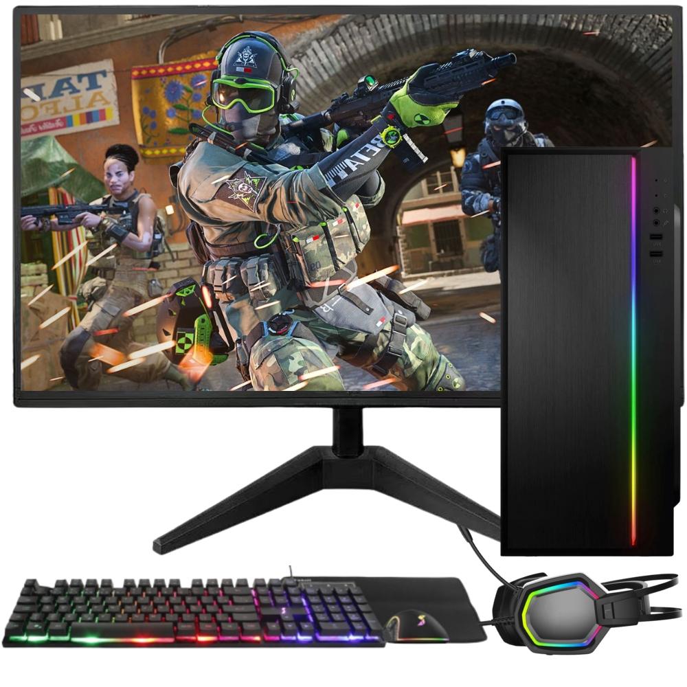 Pc Gamer Completo 3green Smart, Intel Core I7, 8gb Ram, Radeon Rx 580 8gb, Ssd 256gb, Fonte 500w, Monitor Led 24&quot;, Kit Gamer  - 3gs-0111sf