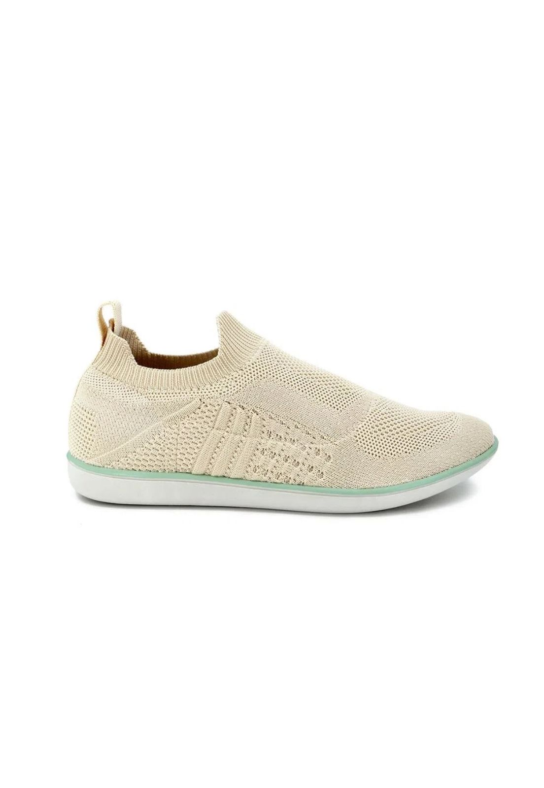 Tenis Usaflex Bico Fino Tricot Vanilla Ag4304