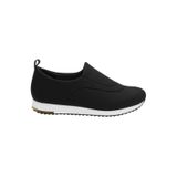 Tenis Usaflex Slip On Preto Elastano Detalhe Costura V9103