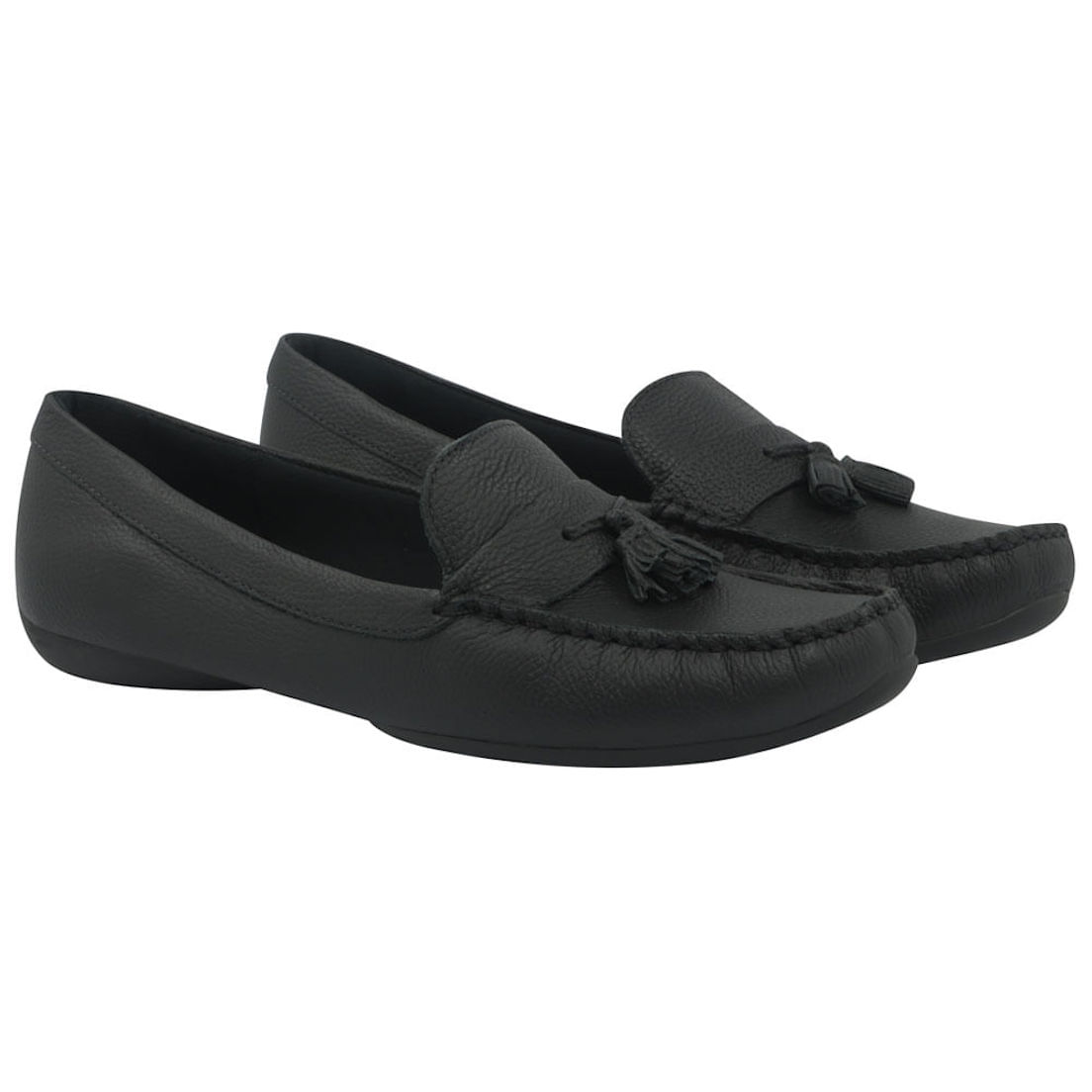 Mocassim Usaflex Couro  Preto Ad1705