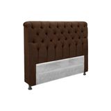 Cabeceira Cama Box Estofada Casal Casal Imperatriz Suede Marrom Chocolate Simbal