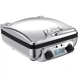 Maquina De Waffles Digital Gourmet Totalmente Revestida Com Pratos Removiveis, 4 Fatias, All Clad Wd824d51, Prateado