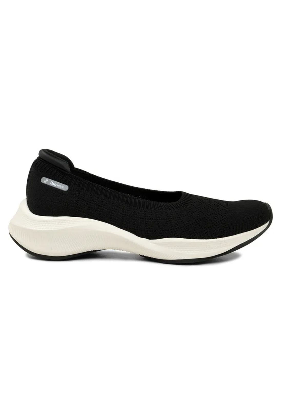 Tênis Usaflex Slip On Preto Tricot Ag4503