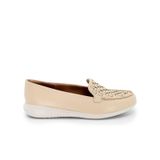 Tenis Usaflex Loafer Couro Entrelaçado Vanilla Ah3706