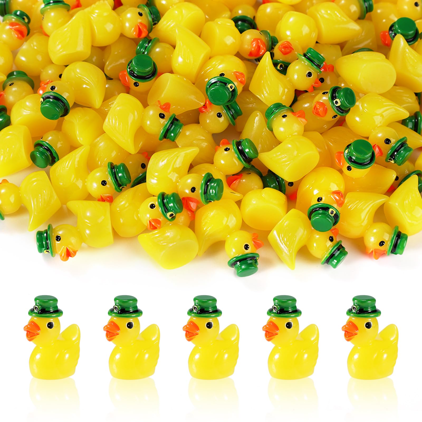 Chapéu Verde Mini Resin Ducks Xihircd Do Dia De São Patrício X80