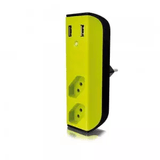 Carregador 2 Portas Usb C- Filtro De Linha 2 Tomadas Tripolar - Verde