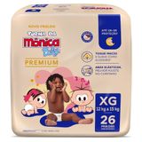 Fralda Descartável Turma Da Mônica Premium Econômica Tamanho Xg ¿ 6 Pacotes Com 26 Fraldas- Total 156 Tiras