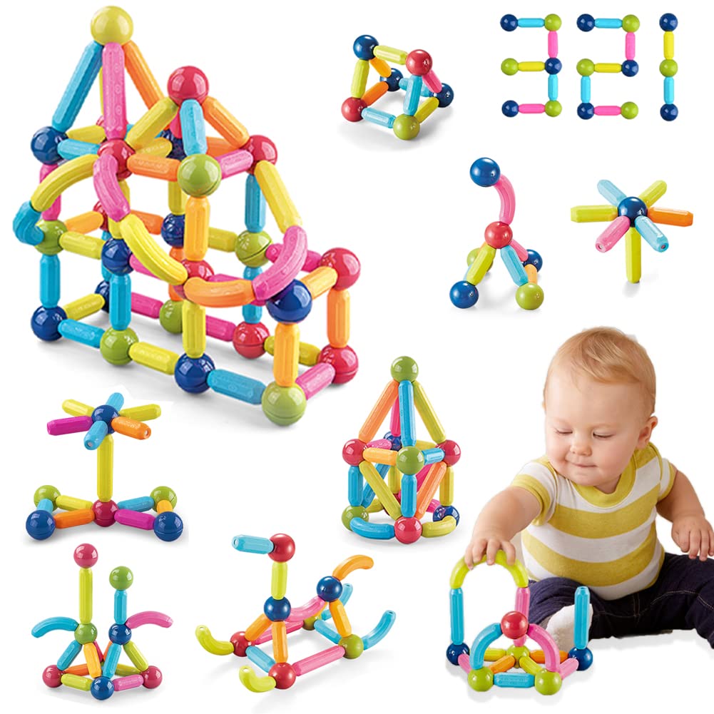 Brinquedo Magnético De Construção Jackeylove 64pcs Para Crianças De 3 A 5 Anos