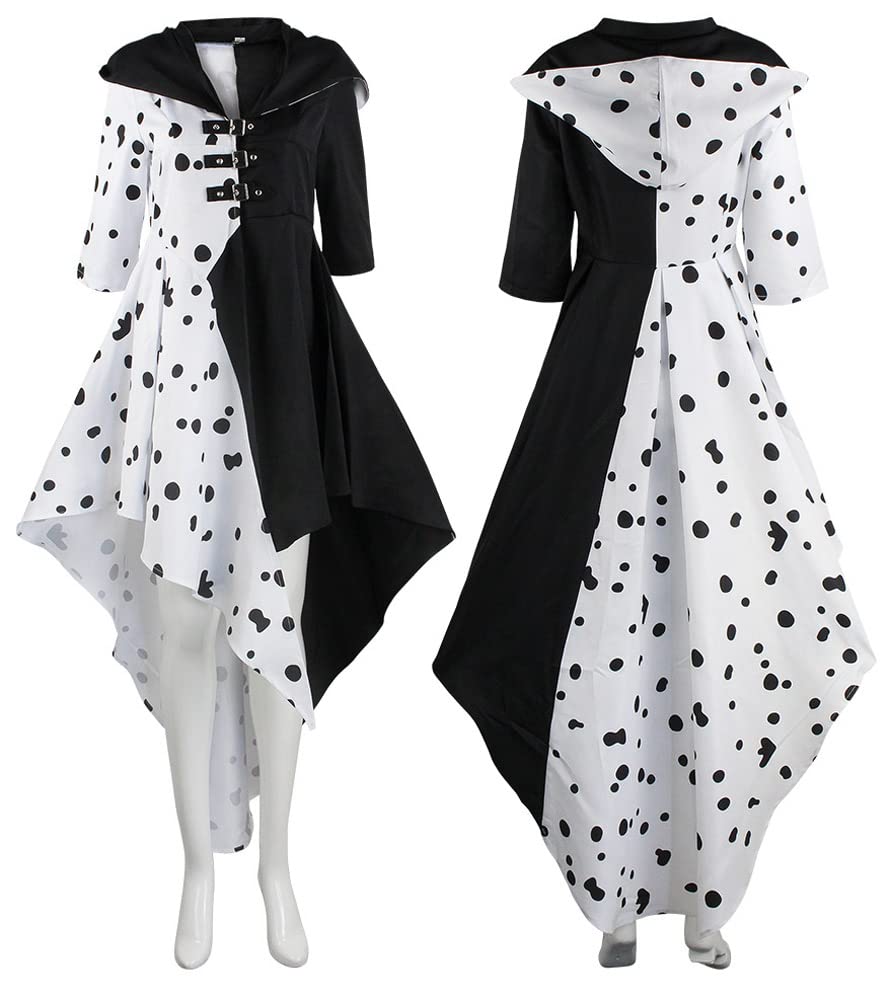 Fantasia Cruella Devil, Vestido De Cosplay Feminino, De Halloween Com Peruca