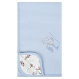 Manta Para Bebê Em Malha Matelasse Aviões Azul - Hug