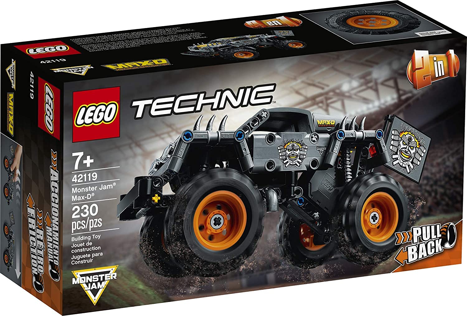 Kit De Construção Lego Technic Monster Jam Max-d 42119 230 Peças