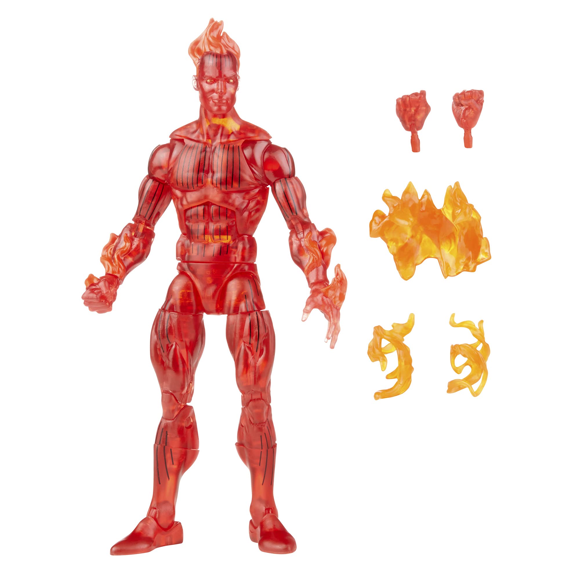 Boneco De Ação Marvel Hasbro Legends Series Retro 15cm Human Torch