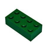 Peças E Peças Lego Verde Escuro (verde Terra) 2x4 Tijolos X50