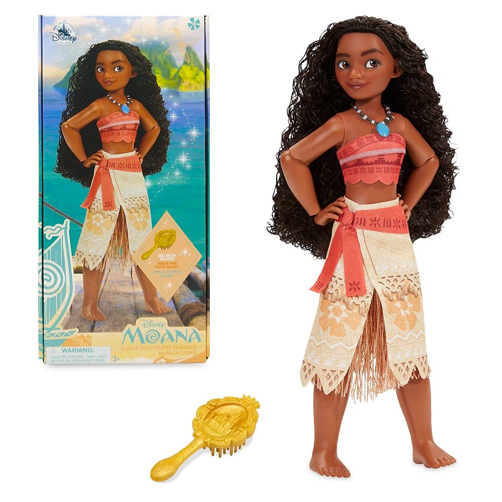 Boneca Disney Store Moana Classic 27 Cm Com Pincel Para Crianças A Partir De 3 Anos