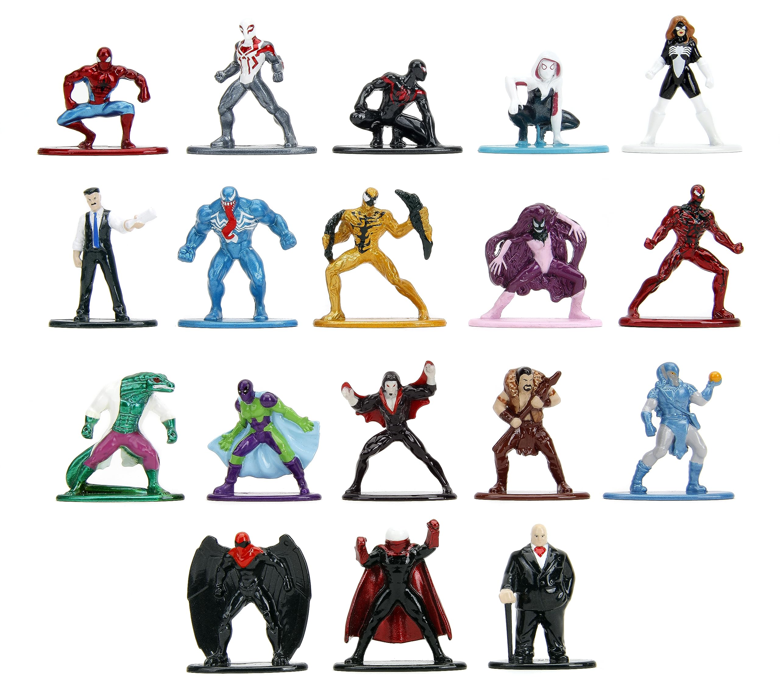 Bonecos Fundidos Sob Pressão Jada Toys Marvel Spider-man, Pacote Com 18 Unidades, Série 9