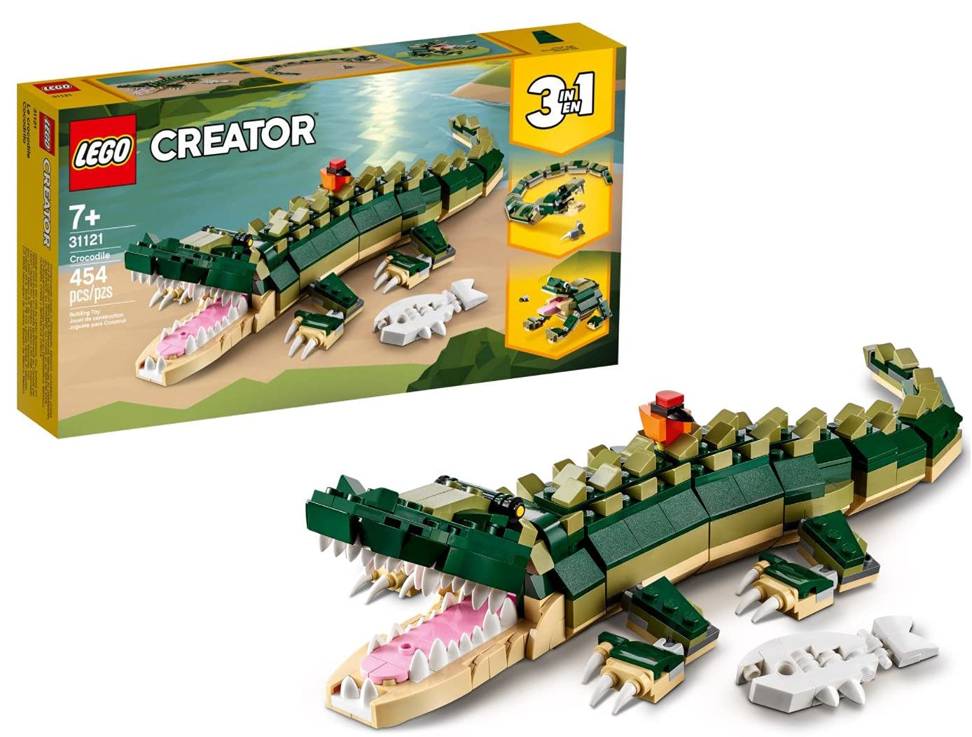 Brinquedo De Construção Lego Creator 3 Em 1 Crocodile 31121 | 454 Peças