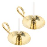 Suporte De Castiçal Em Miniatura Dollhouse, 2 Peças De Liga De Ferro Dourado
