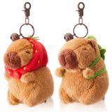 Chaveiro De Pelúcia Toy Simgoing Capybara Com Bolsa De Tartaruga E Capuz