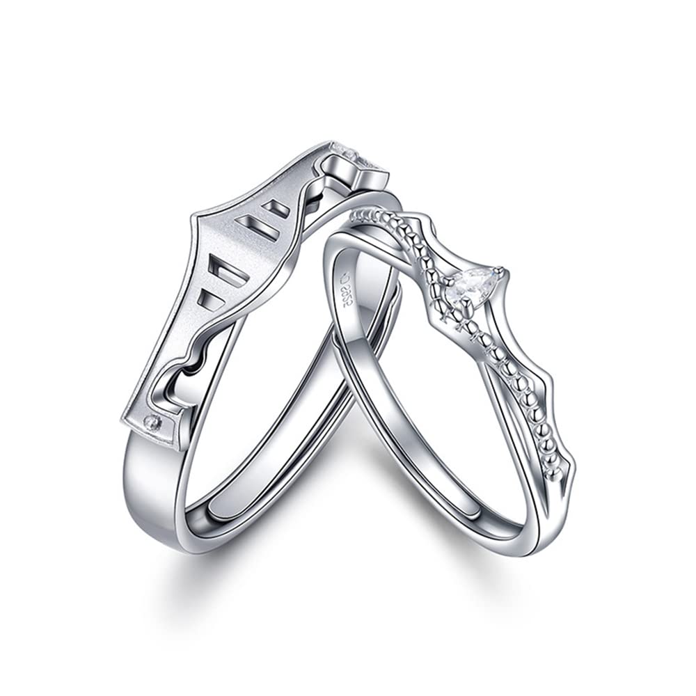 Anel De Casal Oidims Princess And Knight S925 Em Prata Esterlina