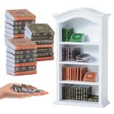 Livros E Estante De Livros Em Miniatura Para Casa De Bonecas, Escala 1:12, 30 Unidades