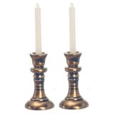 Conjunto De Castiçais Internacionais Em Miniaturas De Cobre Com Velas