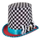 Chapéu Bristol Novelty Stovepipe Mad Hatter Checquered