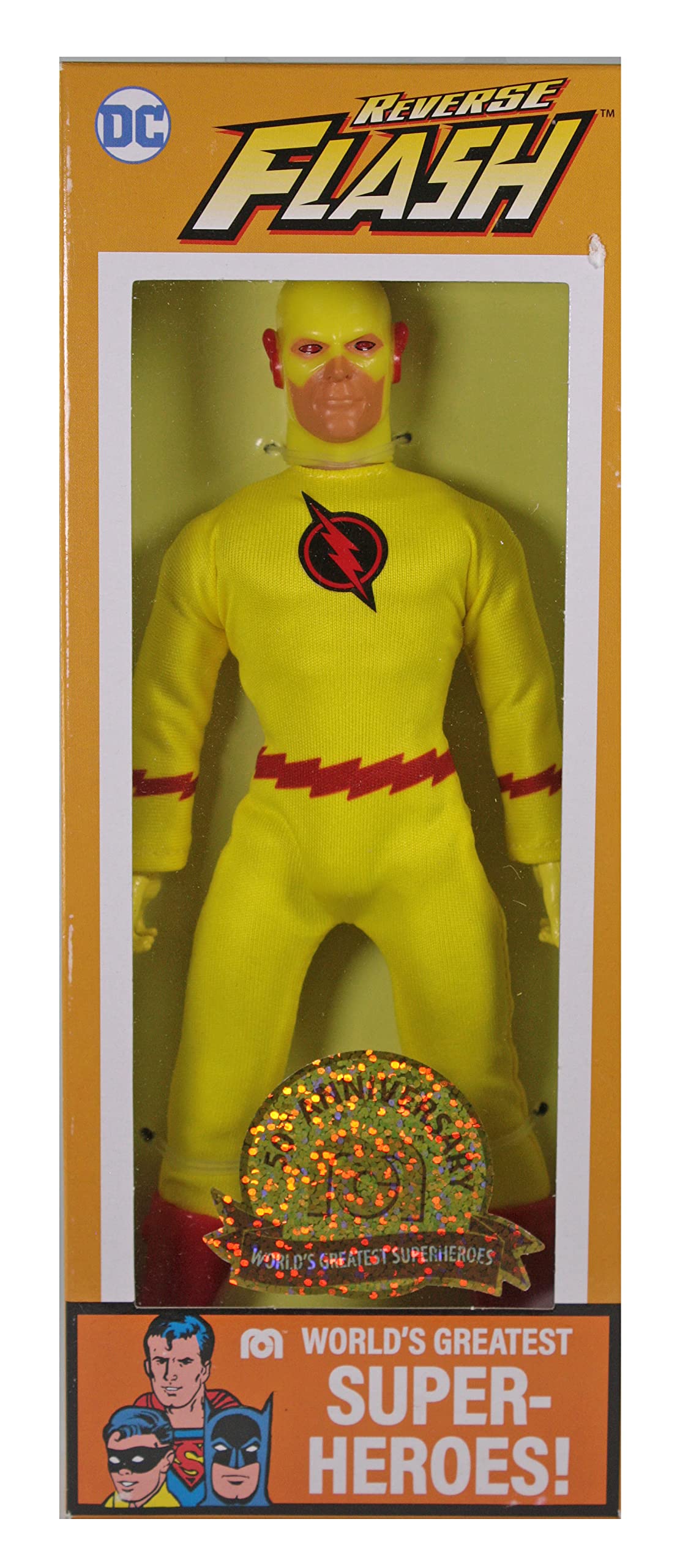 Boneco De Ação Mego Dc Reverse Flash, 50º Aniversário, 20 Cm