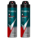 Kit Desodorante Aerosol Rexona Antibacterial + Invisible Masculino 150ml - 2 Unidades