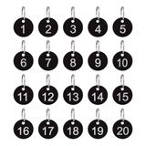 Chaveiros De Plástico Numerados Dedoot, Pacote Com 20 Chaveiros De Plástico 1-20