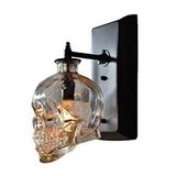 Luminária De Parede Moanyt Industrial Vintage Skull Glass Wall Sconce