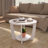 Mesa De Centro Com Tampo De Vidro Artely Curve Cor Branco