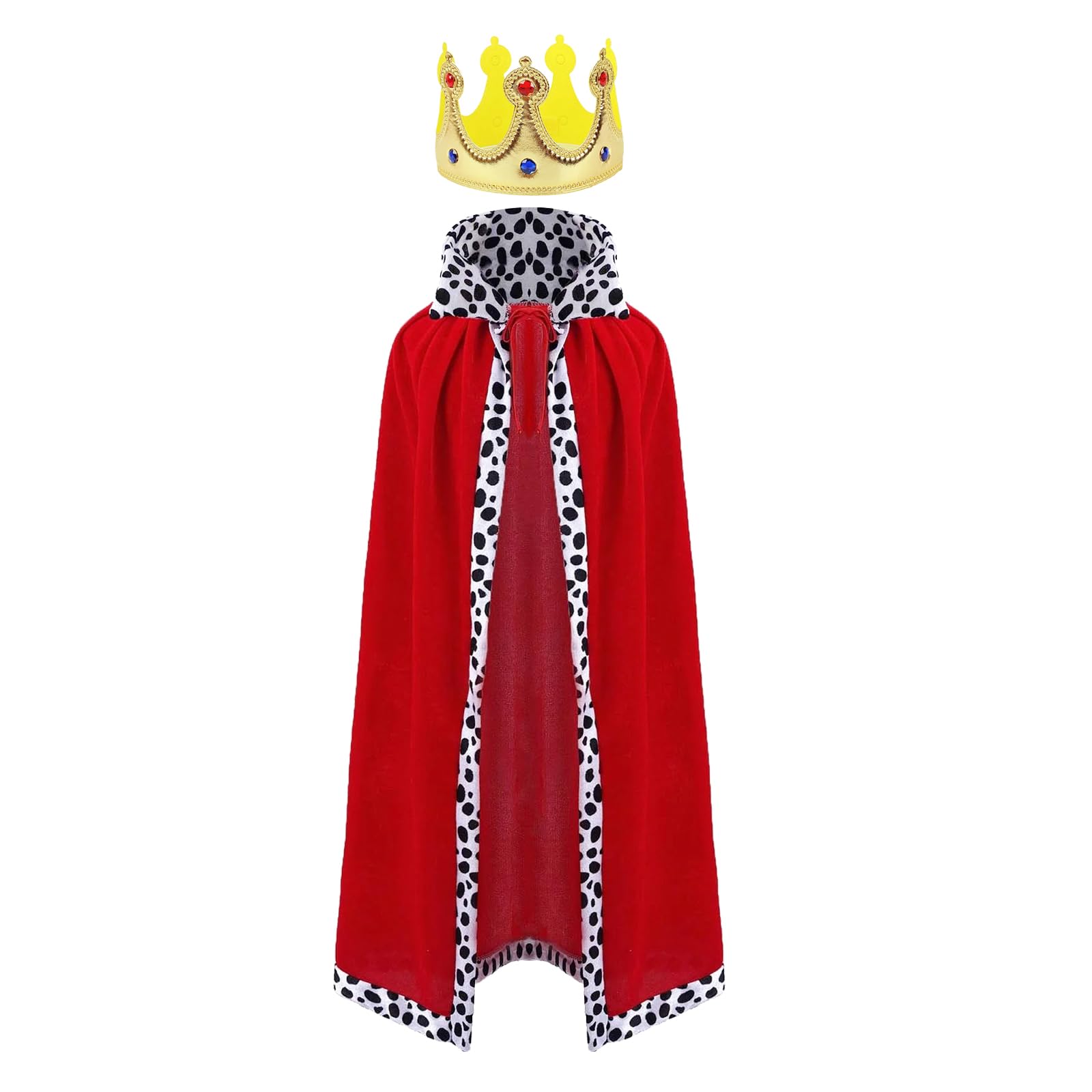 Fantasia King Robe Halloween Para Adultos Com Coroa De Veludo Vermelho