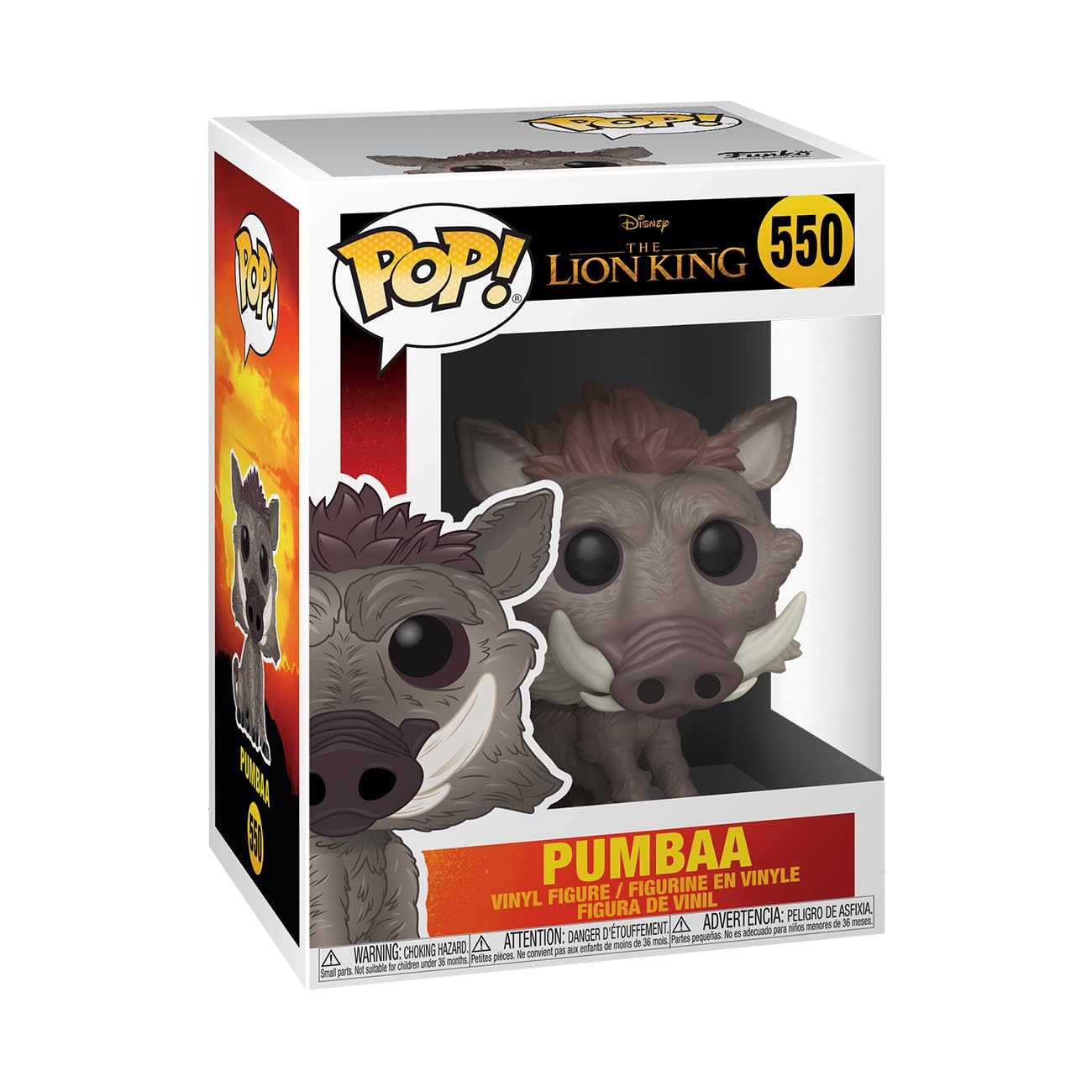 Funko Pop! Boneco De Pumba De Ação Ao Vivo Do Rei Leão Da Disney